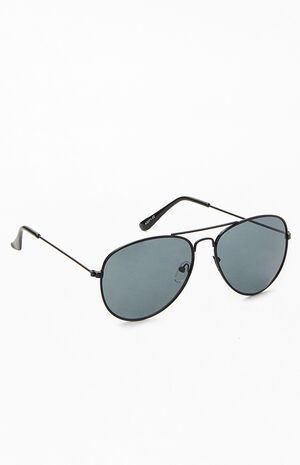 PacSun Black Metal Aviator Sunglasses | PacSun