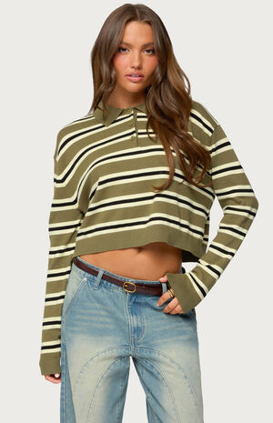 Shelby Striped Polo Sweater image number 2