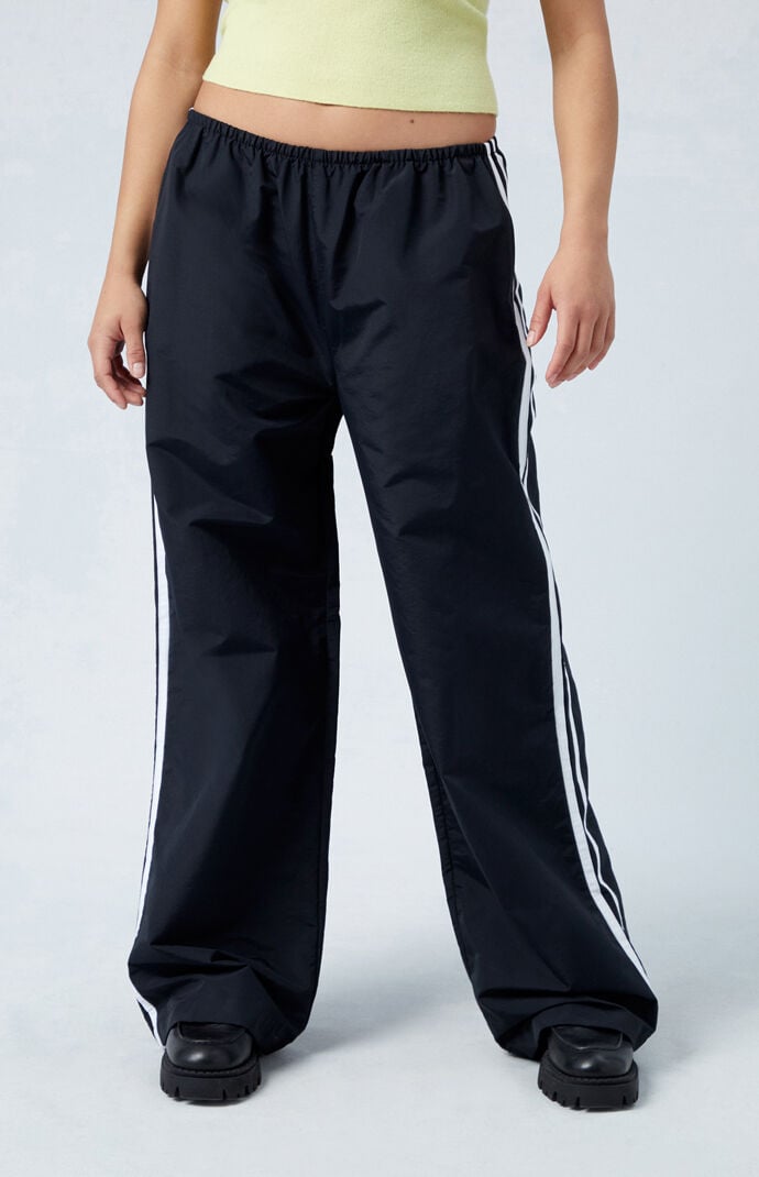 PacSun Black Wide Leg Track Pants PacSun