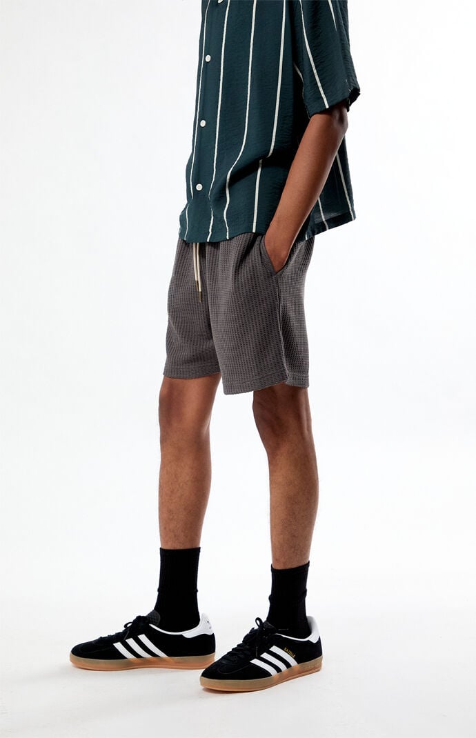 Pacsun Charcoal Gray Waffle Knit Shorts | Pacsun