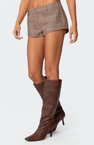 Phoeby Houndstooth Plaid Shorts image number 4