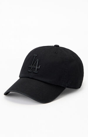 Black LA Dodgers Clean Dad Hat image number 4