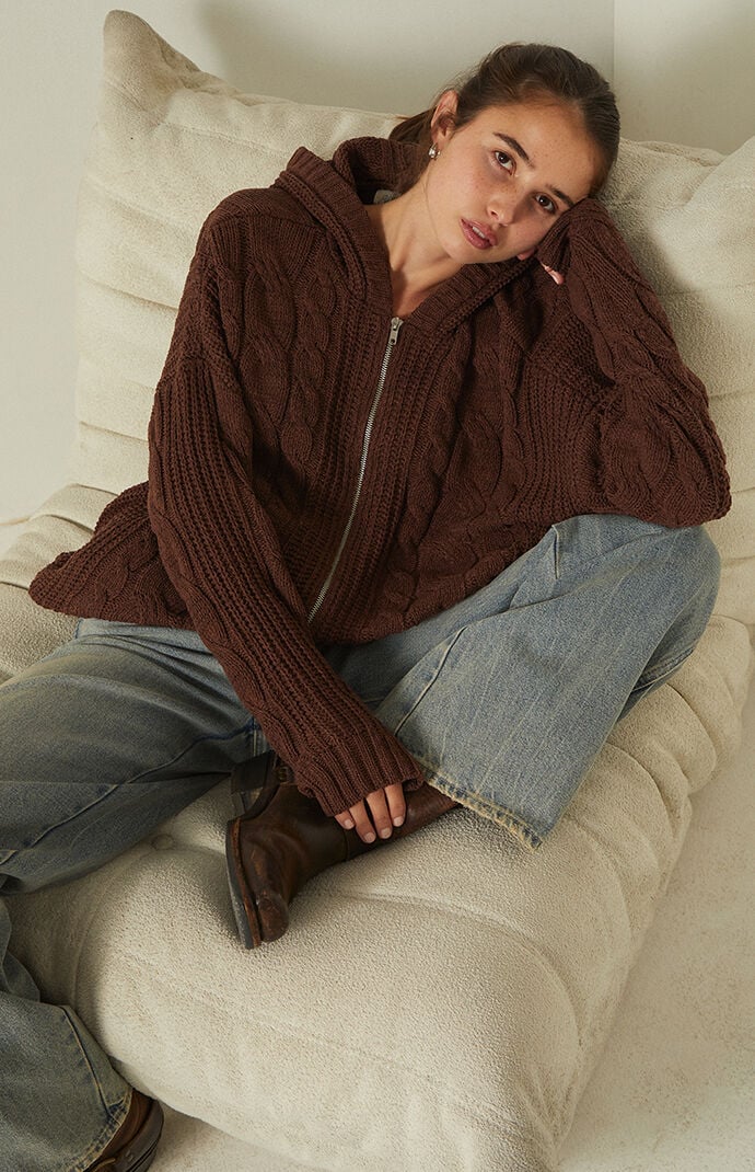 Your Favorite Dylan Zip Up Hooded Cardigan