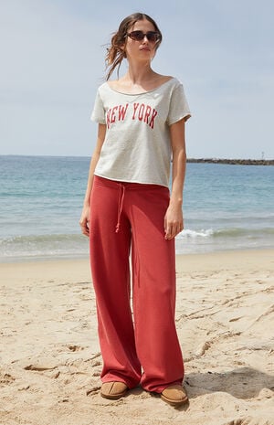 Red Hilary Soft Baggy Sweatpants