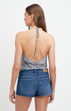 Jamie Low Rise Jean Micro Shorts Dark blue image number 4