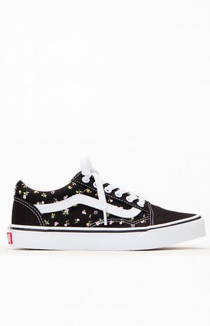 Kids Canvas Floral Old Skool Shoes image number 1