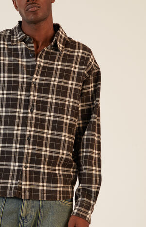 Washed Cropped Flannel Shirt image number 2