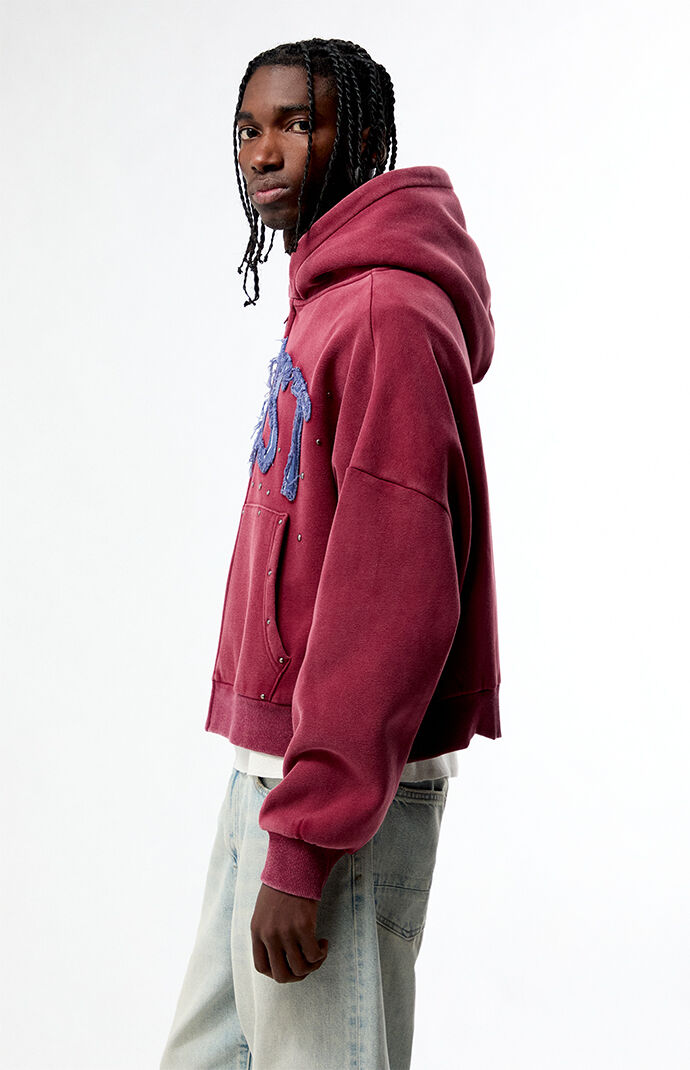 Pacsun Ghost Washed Cropped Full Zip Hoodie
