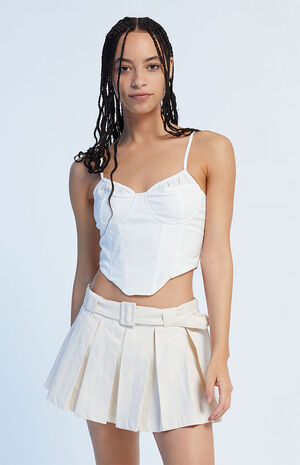 Belted Pleated Mini Skort image number 1