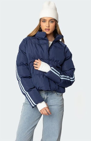 Sherry Side Striped Puffer Jacket image number 3