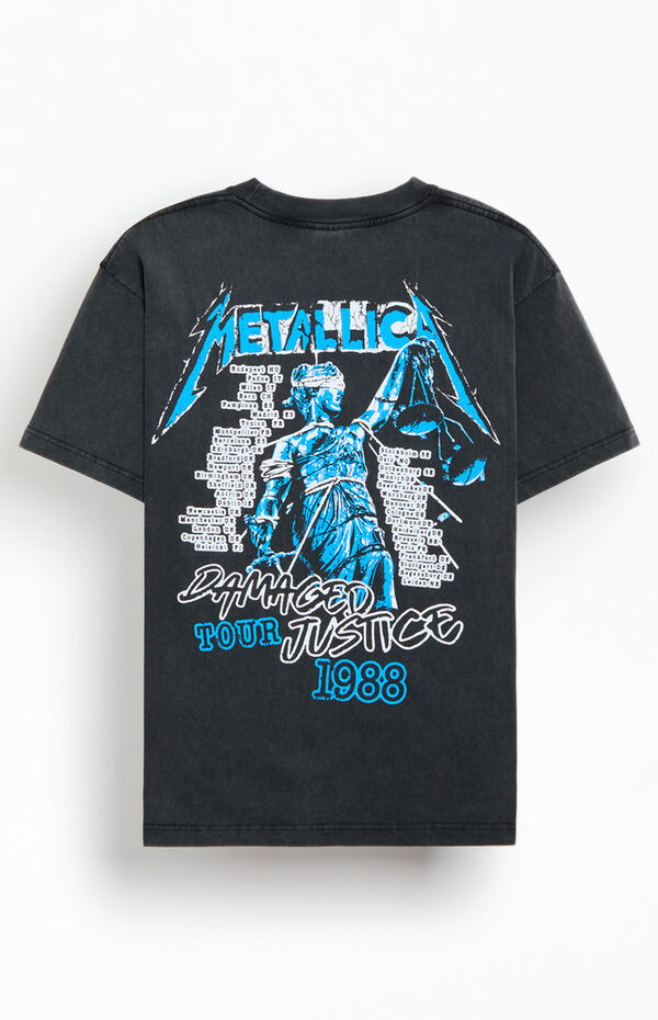 T-shirt Metallica 'Justice Vintage' - Noir, Coton, Taille Régulière, Neuf Avec étiquettes