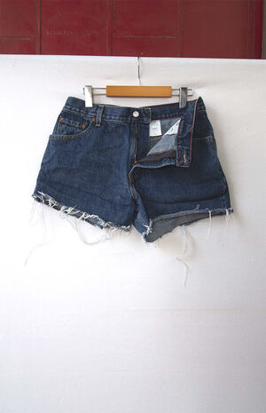 Upcycled Levi's 550 Medium Blue Wash Denim Shorts image number 2