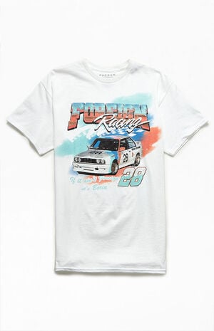 Pacsun Men's Foreign Racing T-Shirt in White - Size XL