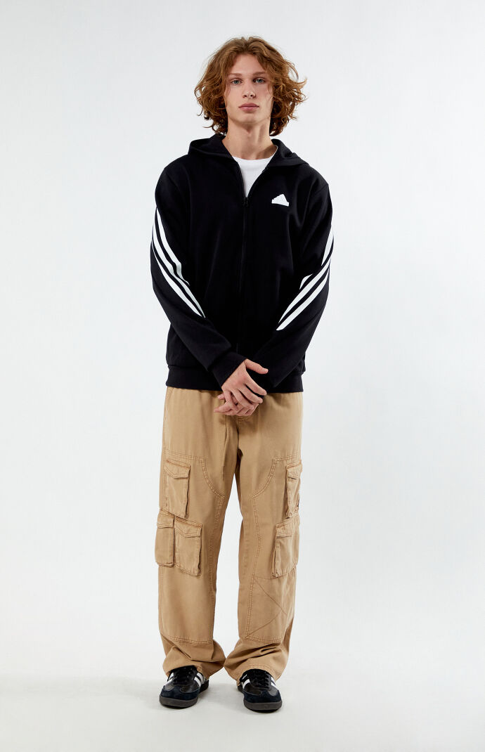 adidas Essentials Fleece 3-Stripe Full Zip Hoodie | PacSun