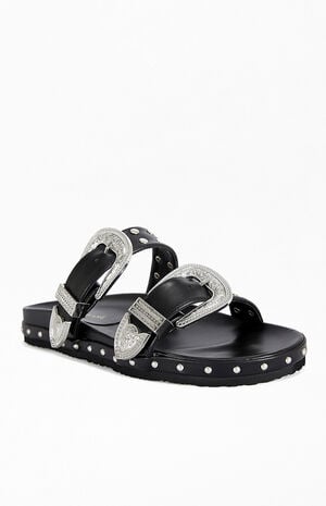 Women's Tegan Black Western Sandal Slides image number 2