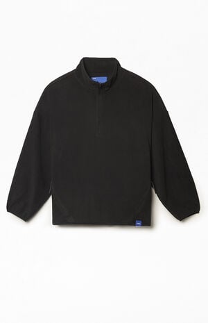 Black Half Zip Oversized Pullover Sweatshirt image number 1