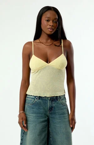 Natalia Burnout Lace Tank Top image number 2