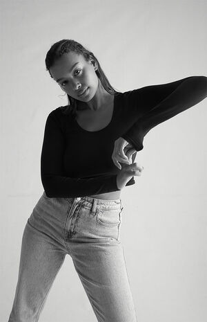 Seamless Cropped Long Sleeve T-Shirt image number 1