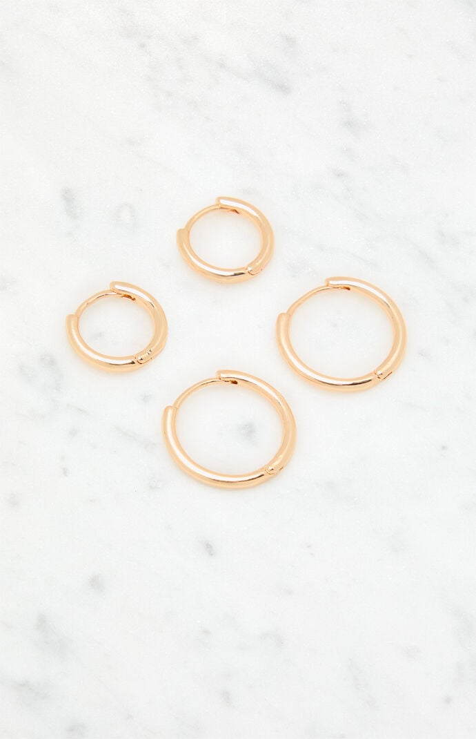 John Galt 2 Pack Gold Hoop Earrings