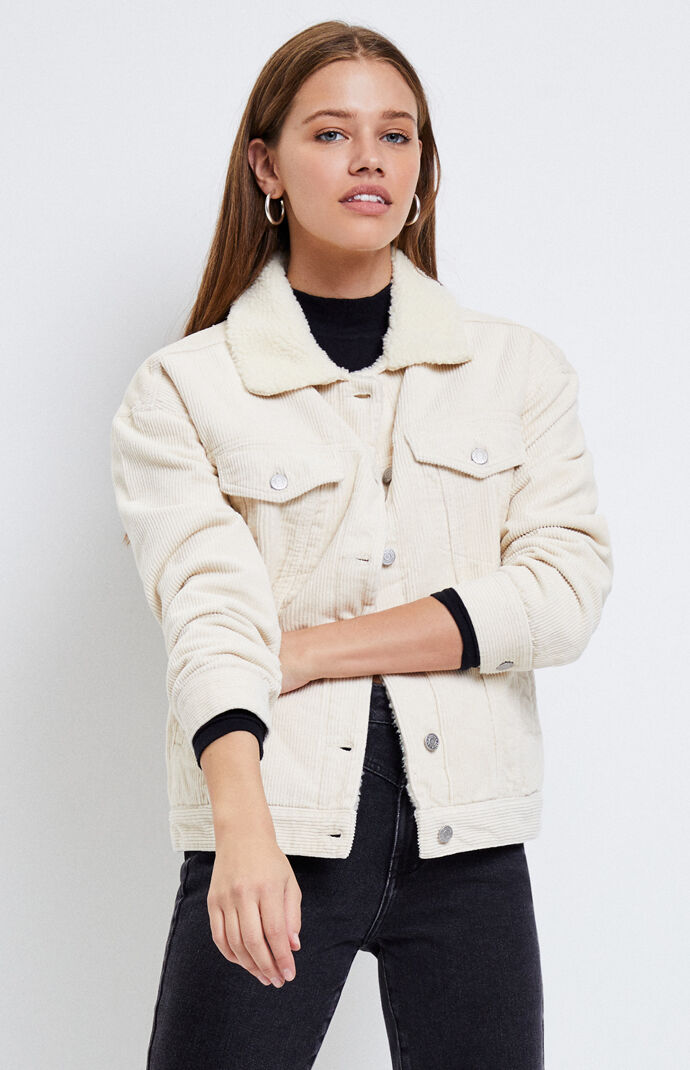 pacsun sherpa corduroy trucker jacket
