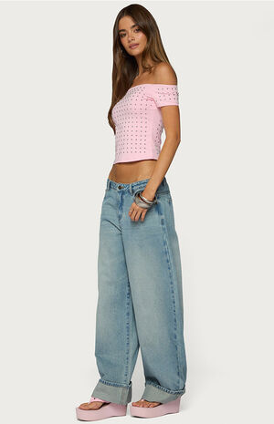 Mack Studded Off Shoulder Top image number 4