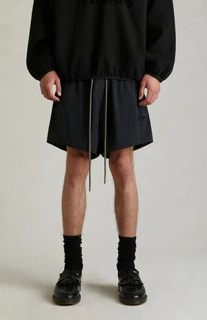 Black Nylon Running Shorts image number 3