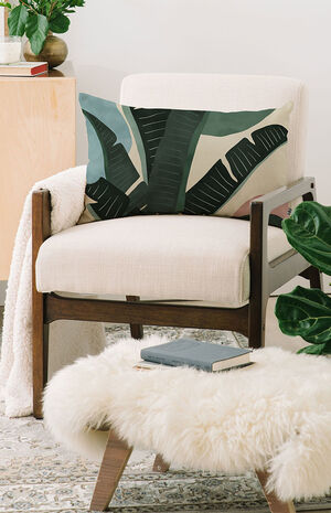 Beige Plant Medium Oblong Throw Pillow image number 2