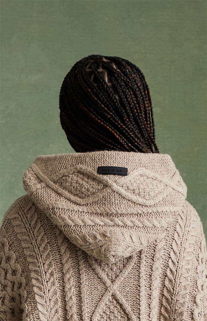 Kids Fear of God Essentials Core Heather Cable Knit Hoodie | PacSun