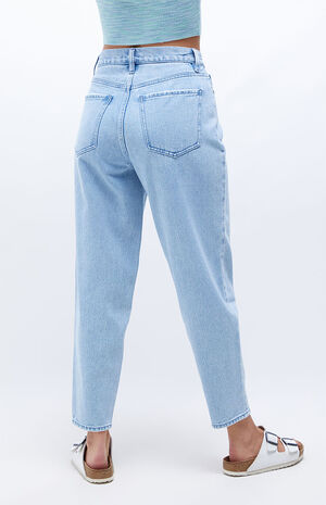 Light Blue High Waisted Balloon Jeans image number 4