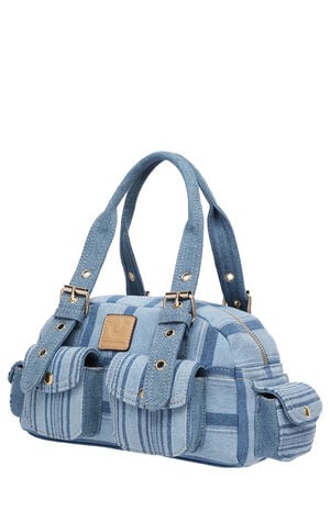Soft Satchel Denim Mini Handbag image number 3