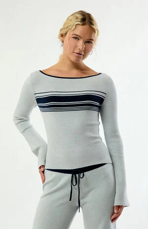Sage Ribbed Long Sleeve Sweater image number 2