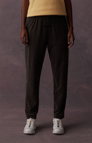 Women's Off Black Terry Cloth Resort Pants image number 2