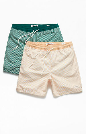 2 Pack Striped 6.5" Swim Trunks image number 1