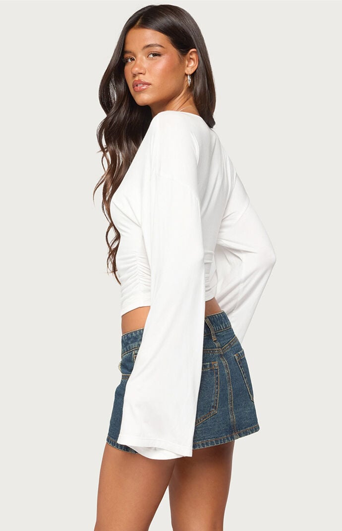 Edikted Bebe Ruched Long Sleeve Top