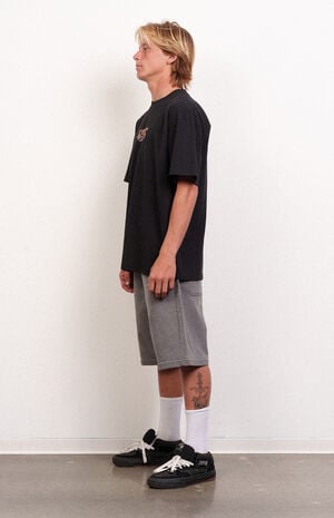 Washed Black Dropout Denim Jorts image number 4