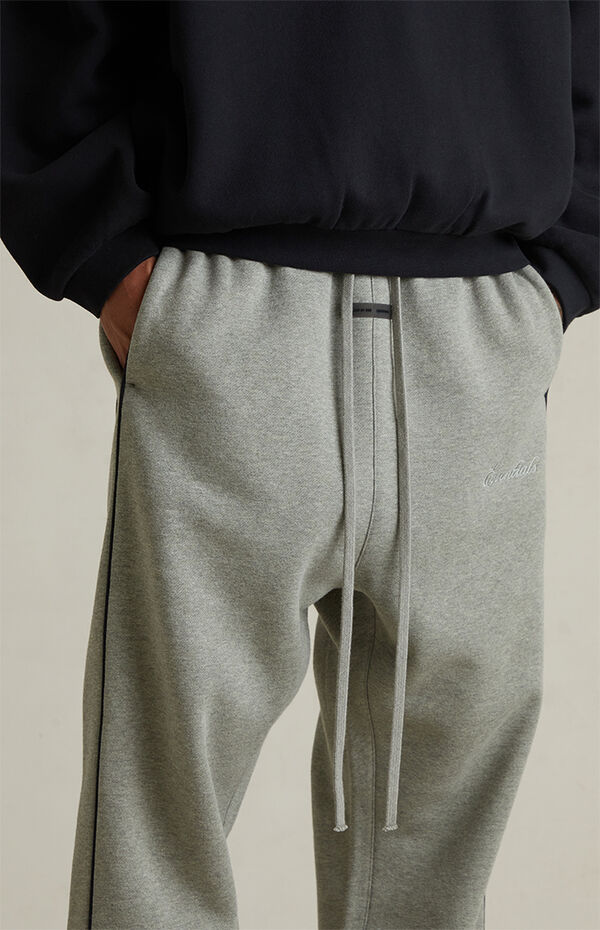 Fear of God ESSENTIALS Concrete Heather & Black Relaxed Fleece Sweatpants