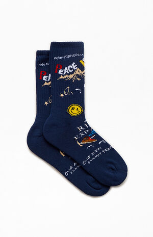 Cotton-Blend Graphic Crew Socks image number 2
