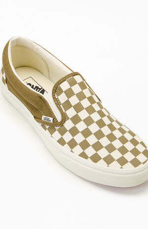 Olive Checkerboard Slip-On Shoes image number 6