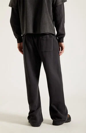Black Wash Baggy Sweatpants image number 4