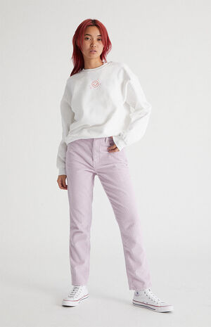 Lavender Corduroy Mom Jeans image number 1