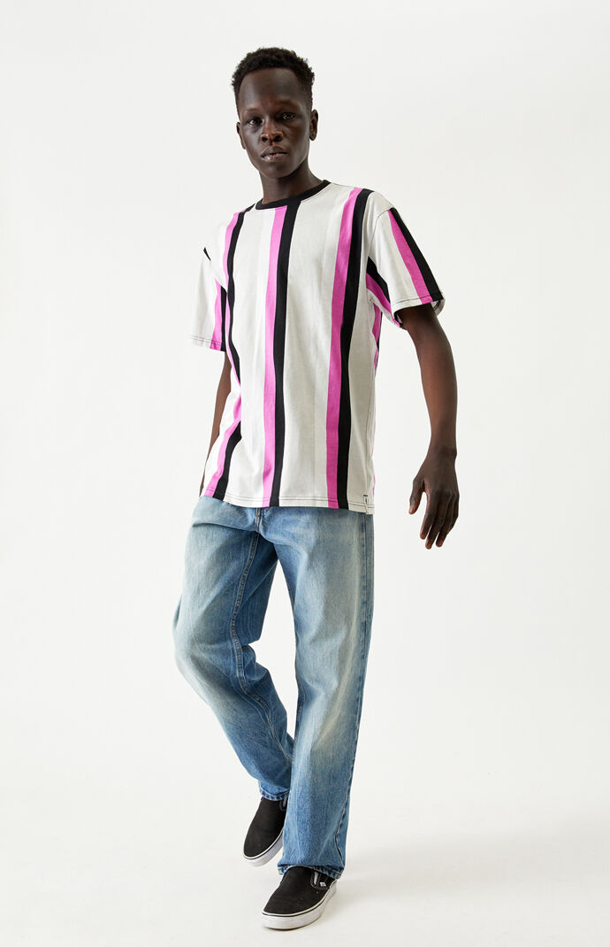Pink Vertical Striped T-Shirt
