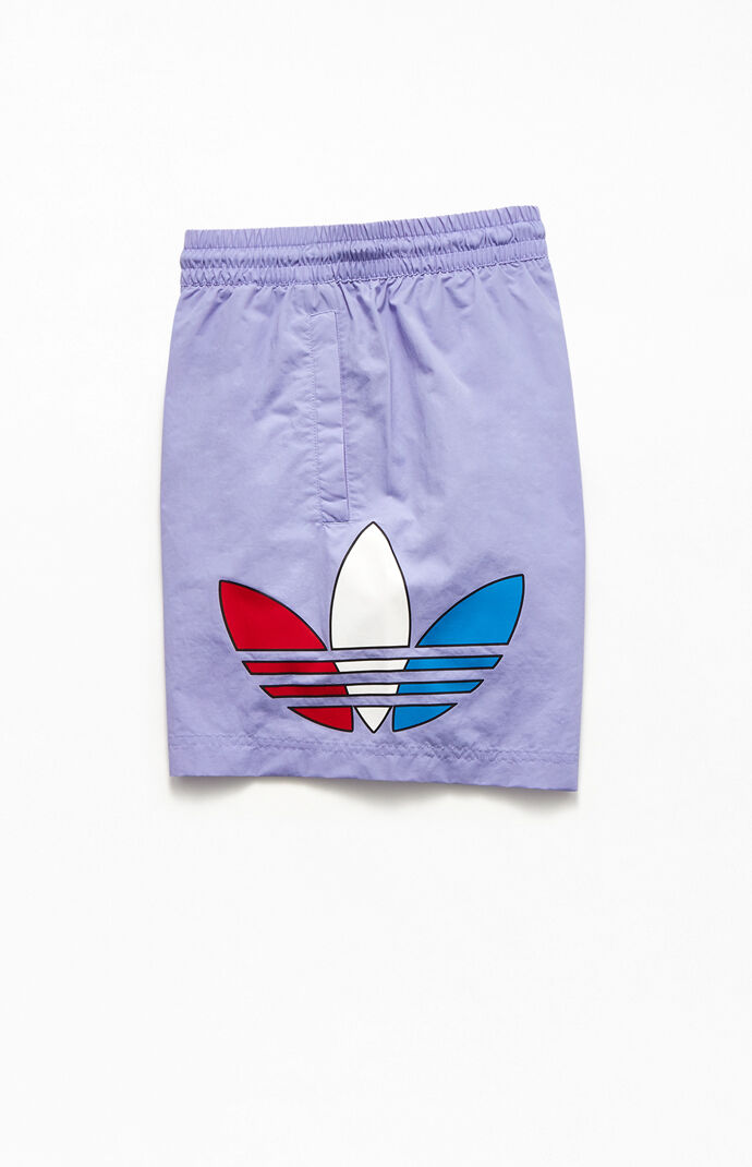 Purple Recycled Tricolor 17" Swim Trunks