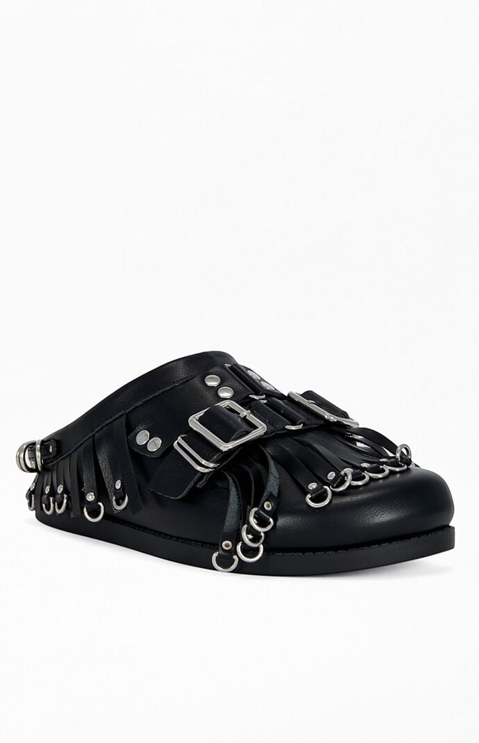 AZALEA WANG Women's Irving Black Studded Clogs