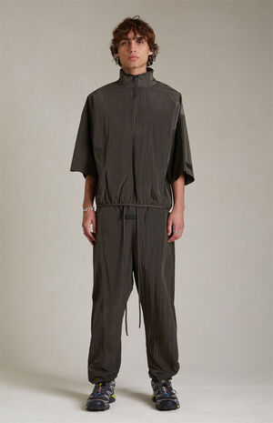 Ink Crinkle Nylon Half Zip Mock Neck Shirt image number 5