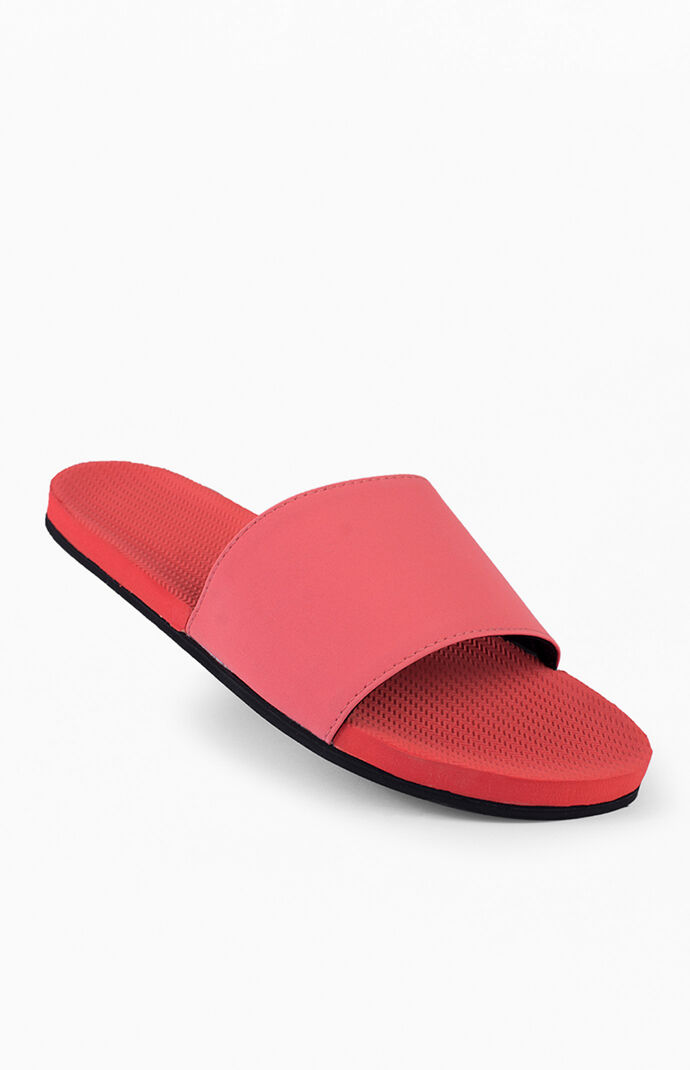 Red ESSNTLS Slide Sandals