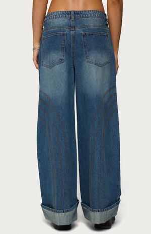 Cuffed Low Rise Wide Leg Jeans image number 3