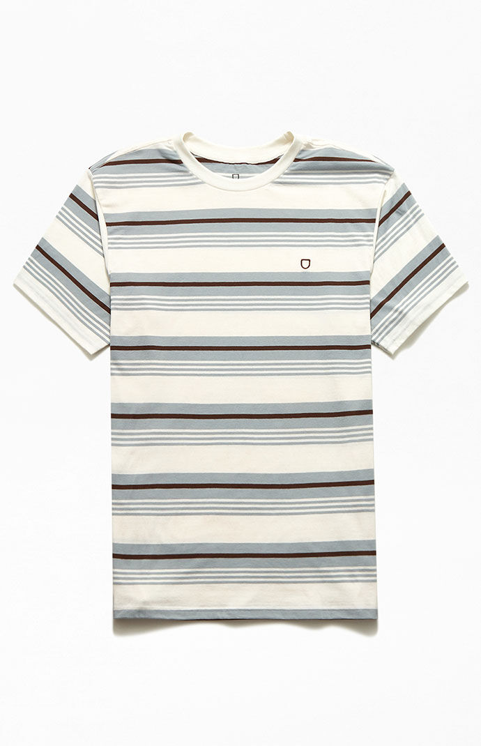 Brixton Mens Hilt Mini Stripe Tailored Fit Short Sleeve Knit Shirt 