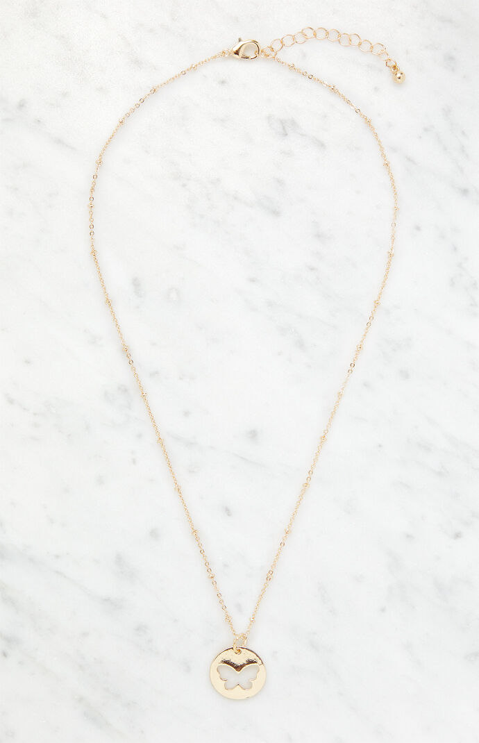 Butterfly Disc Necklace