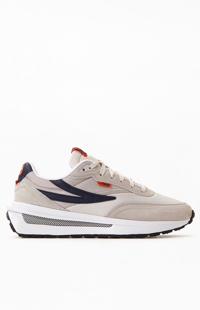 White & Navy Renno Shoes