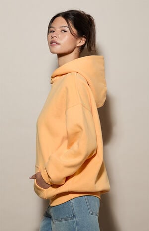 Orange Ultra Soft Fleece Core Washed Pullover Hoodie image number 3